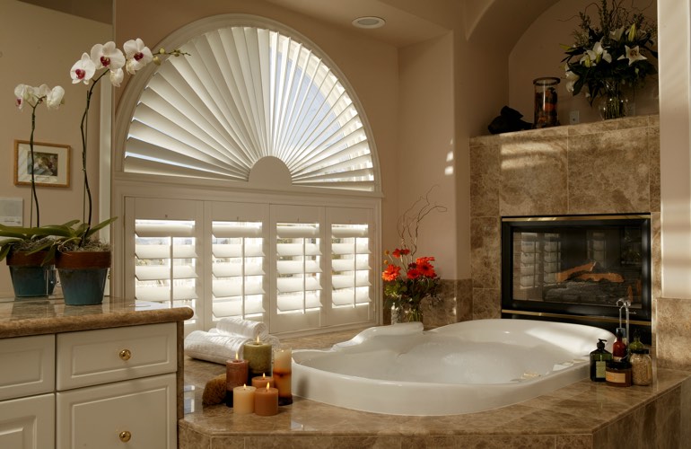 Our Professionals Installed Shutters On A Sunburst Arch Window In Minneapolis, MN